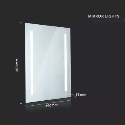 LED Badeværelsesopvarmet spejl med baggrundsbelysning LED/17W/230V IP44
