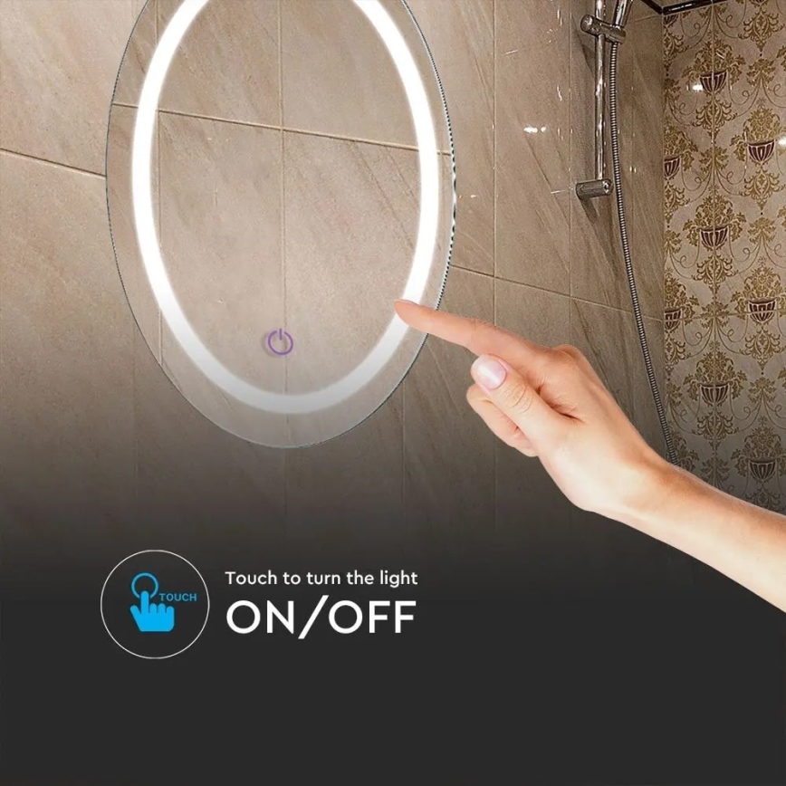 LED Badeværelsesopvarmet spejl med baggrundsbelysning LED/25W/230V IP44 3000K/4000K/6400K