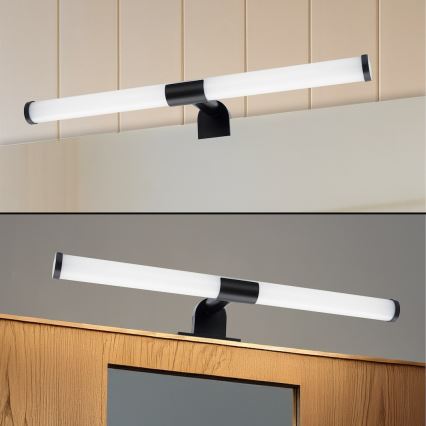 LED badeværelsesspejlbelysning 2-i-1 APA LED/6W/230V 40 cm IP44 sort