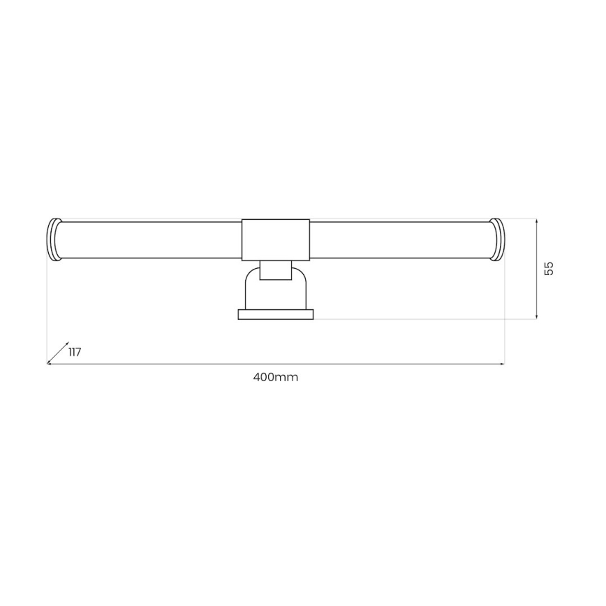 LED badeværelsesspejlbelysning 2-i-1 APA LED/6W/230V 40 cm IP44 sort