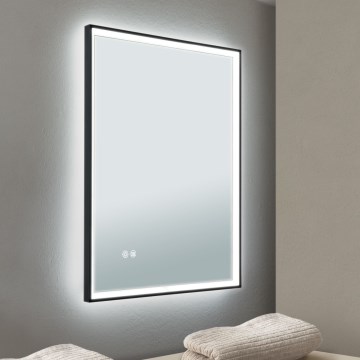 LED Badeværelsesvarmet vægmonteret spejl med belysning FRAME LED/48W/230V 3000/4000/6000K 60x45 cm IP44