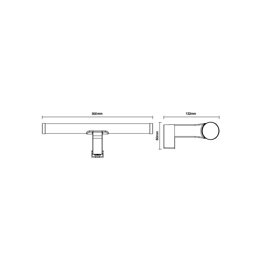 LED-belysning til badeværelsesspejl LED/8W/230V 30 cm IP44 sort