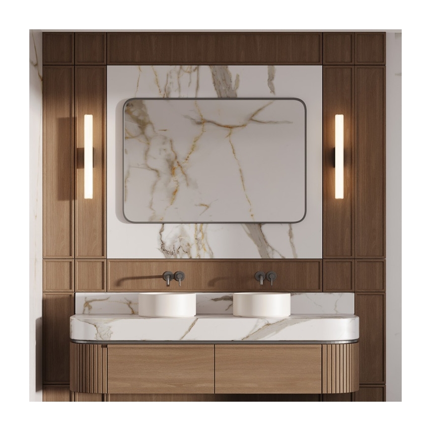 LINEA LED spejlbelysning til badeværelse, 12W, 230V, 3000/4000/6000K, IP44, 61 cm, mat krom