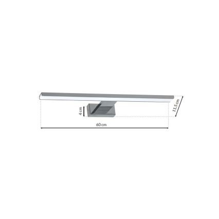 LED-belysning til badeværelsesspejl SHINE LED/13,8W/230V 60 cm IP44 blank krom