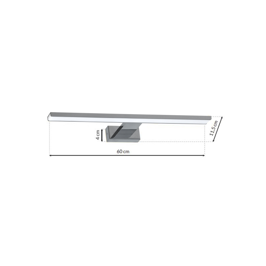 LED-belysning til badeværelsesspejl SHINE LED/13,8W/230V 60 cm IP44 blank krom