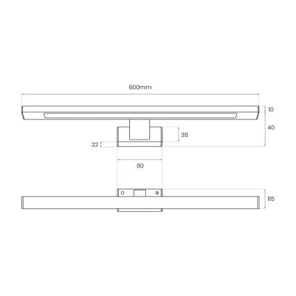 LED-belysning til badeværelsesspejl SHINE LED/13,8W/230V 60 cm IP44 messing