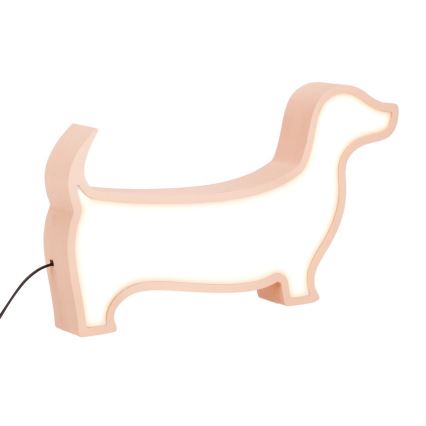 LED Borde lampe til børn DOG LED/12W/230V lyserød