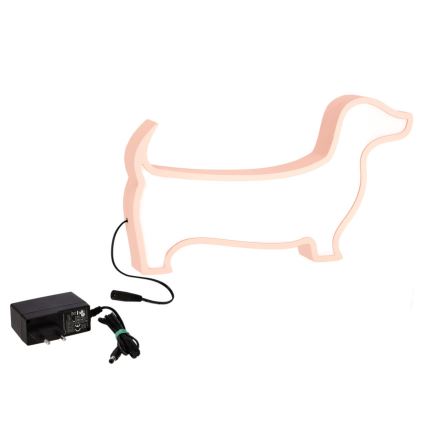 LED Borde lampe til børn DOG LED/12W/230V lyserød