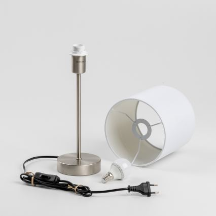 LED bordlampe 1xE14/5W/230V hvid/mat krom