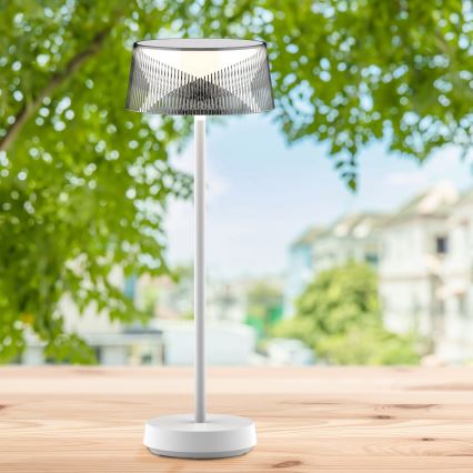 LED Dæmpbar touch-funktion udendørs bordlampe CASABLANCA LED/3,4W/5V USB 3600 mAh IP44 hvid