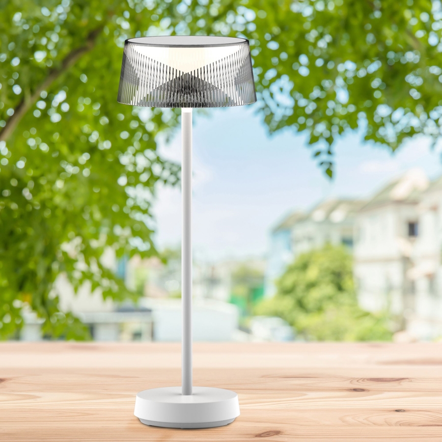 LED Dæmpbar touch-funktion udendørs bordlampe CASABLANCA LED/3,4W/5V USB 3600 mAh IP44 hvid
