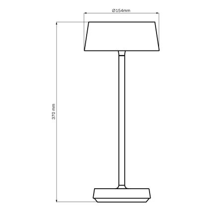 LED Dæmpbar touch-funktion udendørs bordlampe CASABLANCA LED/3,4W/5V USB 3600 mAh IP44 sort