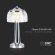 LED Genopladelig bordlampe m. touch-funktion dæmpbar LED/1W/5V 3000-6000K 1800 mAh krom