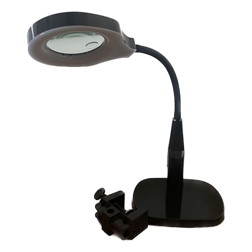 LED bordlampe dæmpbar m. bifokal forstørrelsesglas LED/6W/230V 6000-7000K sort