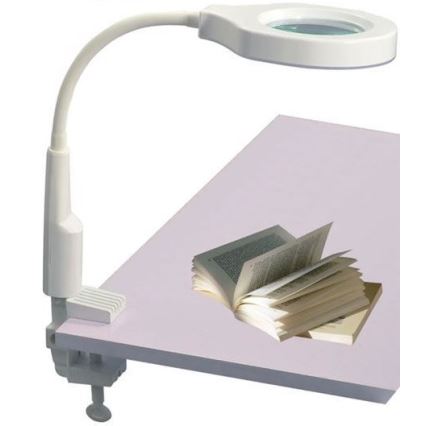 LED bordlampe dæmpbar m. bifokal forstørrelsesglas LED/6W/230V 6000-7000K hvid