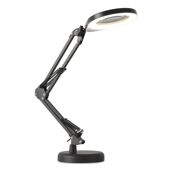 LED bordlampe dæmpbar med forstørrelsesglas 02.01.2001 AURIQ LOUPE LED/10W/5V 3000/4000/6500K sort