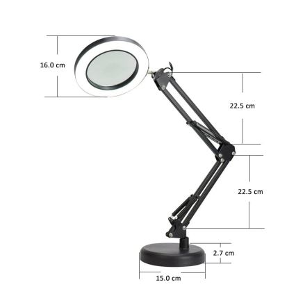 LED bordlampe dæmpbar med forstørrelsesglas LED/10W/230V 3000/4500/6000K