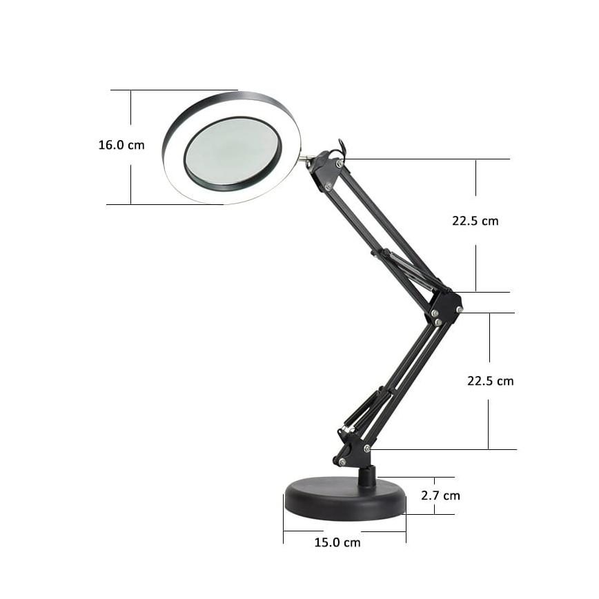 LED bordlampe dæmpbar med forstørrelsesglas LED/10W/230V 3000/4500/6000K