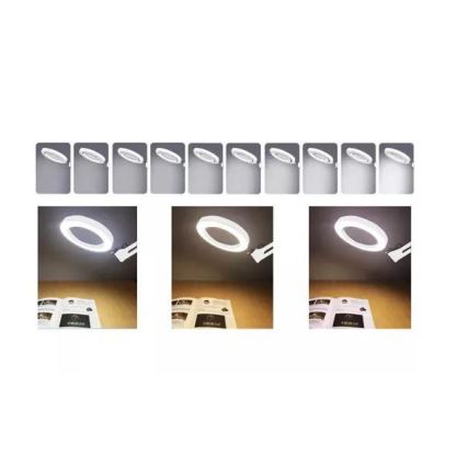 LED bordlampe dæmpbar med forstørrelsesglas LED/6W/5V 3000K/4000K/6000K hvid