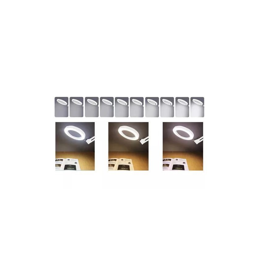 LED bordlampe dæmpbar med forstørrelsesglas LED/6W/5V 3000K/4000K/6000K hvid