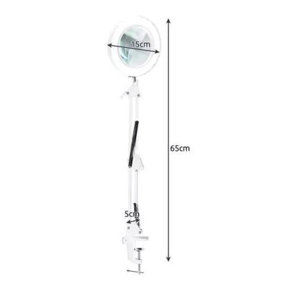 LED bordlampe dæmpbar med forstørrelsesglas LED/6W/5V 3000K/4000K/6000K hvid