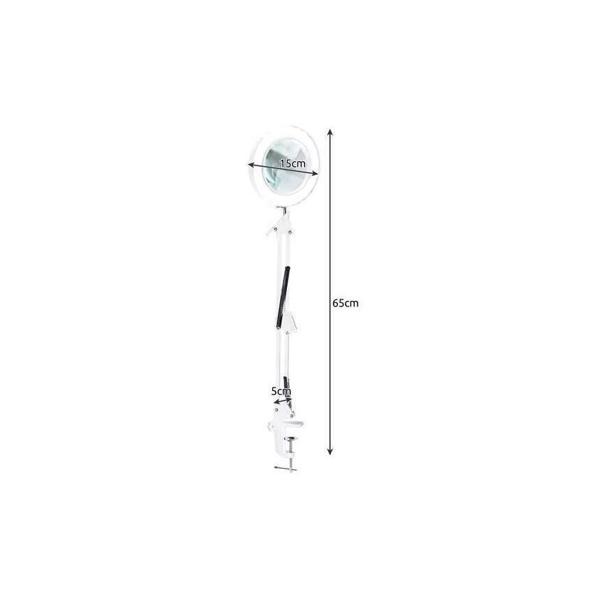 LED bordlampe dæmpbar med forstørrelsesglas LED/6W/5V 3000K/4000K/6000K hvid