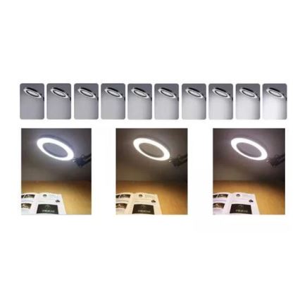 LED bordlampe dæmpbar med forstørrelsesglas LED/6W/5V 3000K/4000K/6000K sort