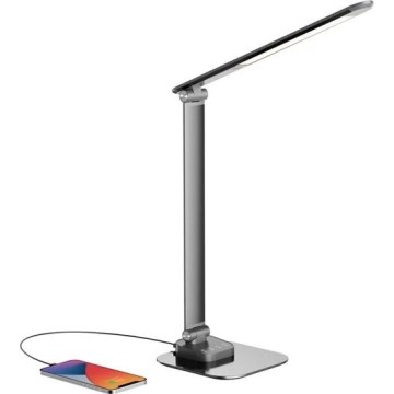 LED bordlampe dæmpbar med USB LED/7,5W/230V 3000K/4000K/5500K antracit