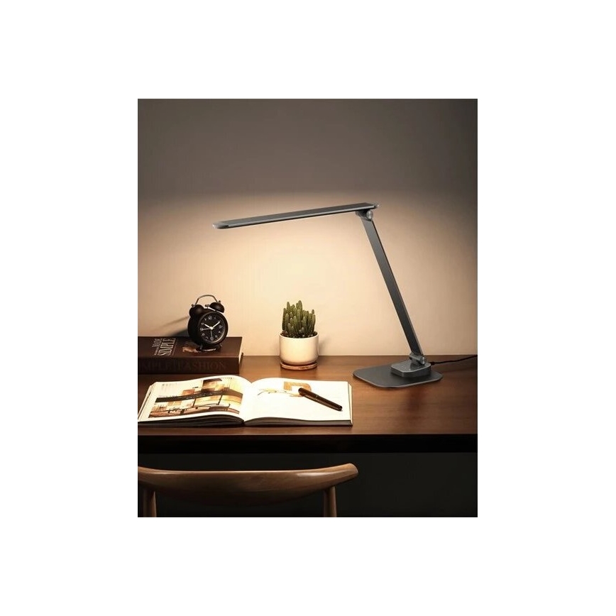 LED bordlampe dæmpbar med USB LED/7,5W/230V 3000K/4000K/5500K antracit