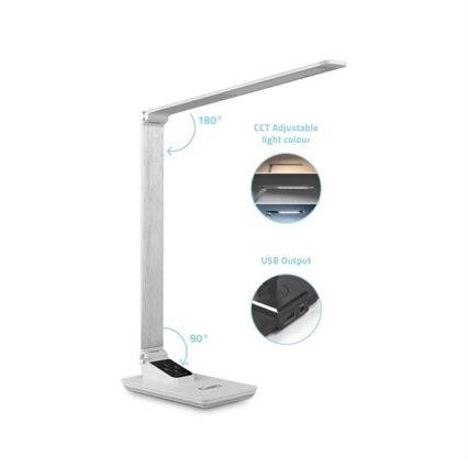 LED bordlampe dæmpbar med USB LED/7W/230V 3000K/4000K/5500K hvid