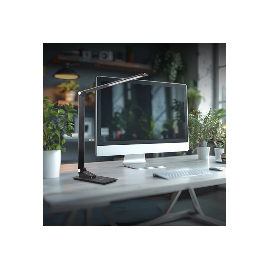 LED bordlampe dæmpbar med USB LED/7W/230V 3000K/4000K/5500K sort