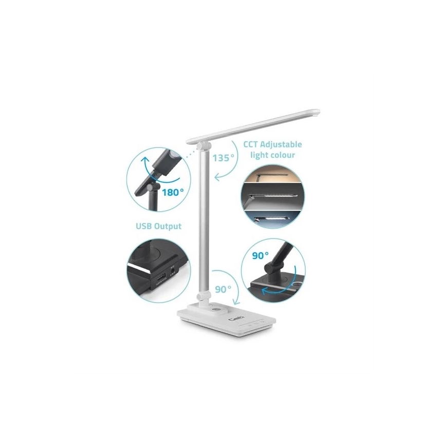 LED bordlampe dæmpbar med USB LED/9W/230V 3000K/4000K/5500K hvid