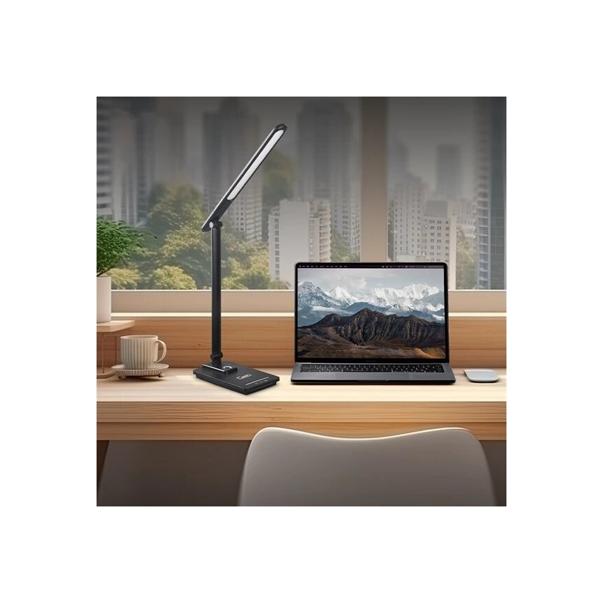 LED bordlampe dæmpbar med USB LED/9W/230V 3000K/4000K/5500K sort