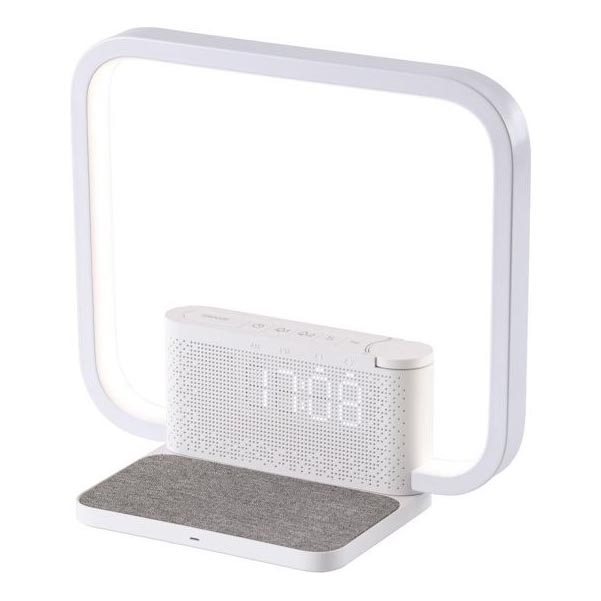 LED bordlampe dæmpbar med vækkeur og Qi opladning LED/18W/230V hvid