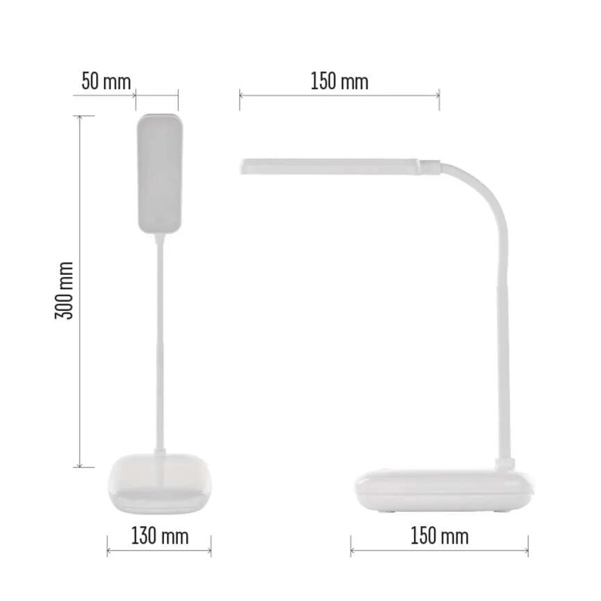 LED bordlampe dæmpbar og fleksibel LED/12W/230V 3000K/4000K/6500K hvid