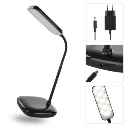 LED bordlampe dæmpbar og fleksibel LED/12W/230V 3000K/4000K/6500K sort
