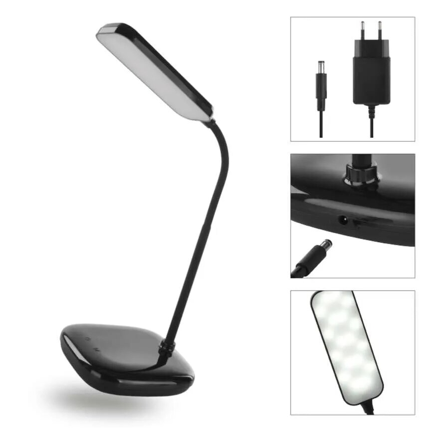LED bordlampe dæmpbar og fleksibel LED/12W/230V 3000K/4000K/6500K sort