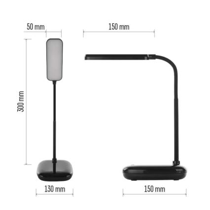 LED bordlampe dæmpbar og fleksibel LED/12W/230V 3000K/4000K/6500K sort