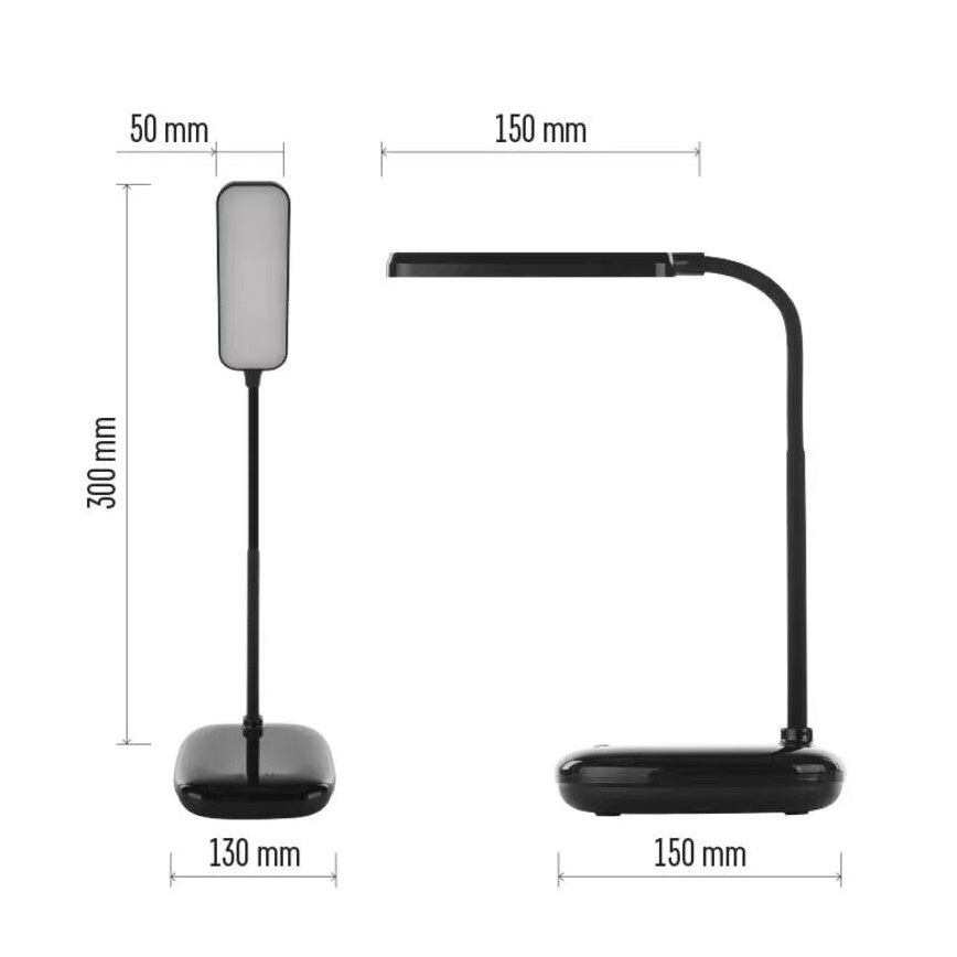 LED bordlampe dæmpbar og fleksibel LED/12W/230V 3000K/4000K/6500K sort