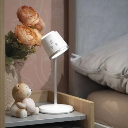 LED bordlampe dæmpbar og genopladelig 4-i-1 LED/6W/3,7V 3000K/4000K/6500K 1500mAh hvid