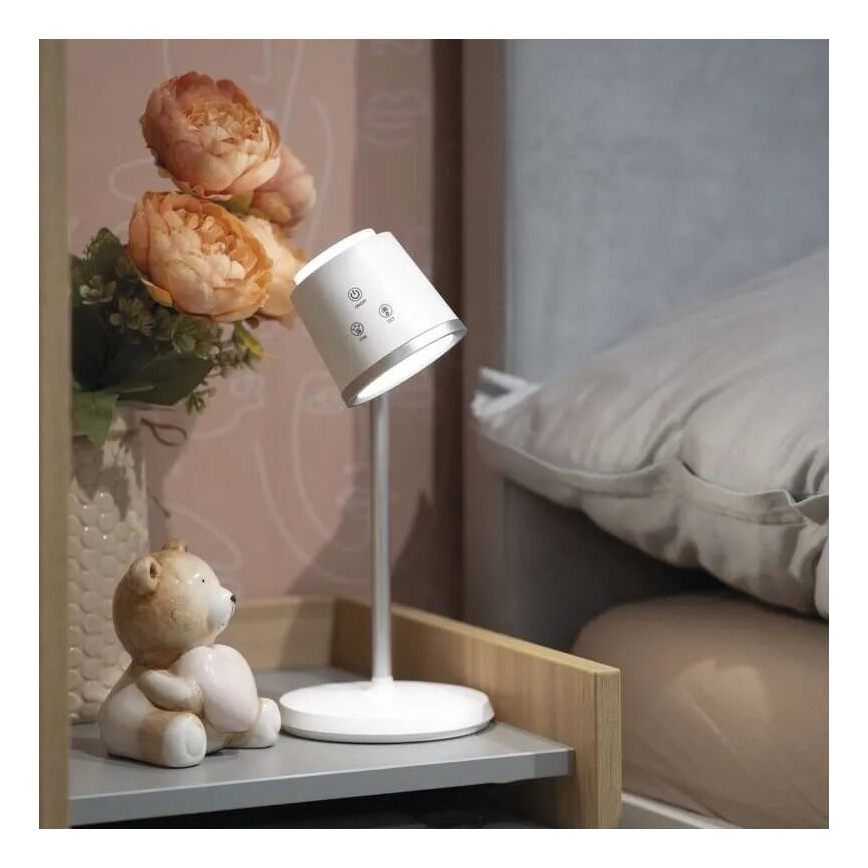 LED bordlampe dæmpbar og genopladelig 4-i-1 LED/6W/3,7V 3000K/4000K/6500K 1500mAh hvid
