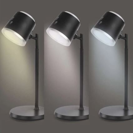 LED bordlampe dæmpbar og genopladelig 4-i-1 LED/6W/3,7V 3000K/4000K/6500K 1500mAh sort