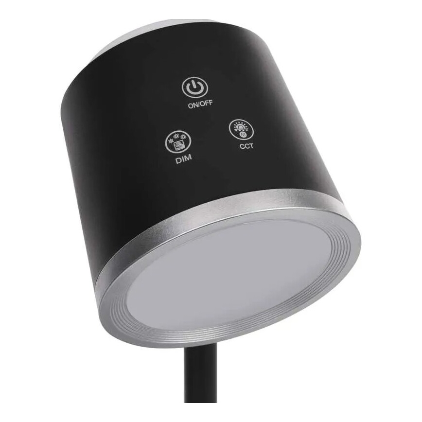 LED bordlampe dæmpbar og genopladelig 4-i-1 LED/6W/3,7V 3000K/4000K/6500K 1500mAh sort