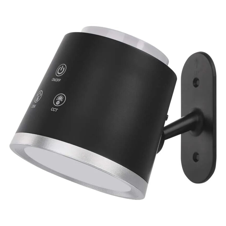 LED bordlampe dæmpbar og genopladelig 4-i-1 LED/6W/3,7V 3000K/4000K/6500K 1500mAh sort