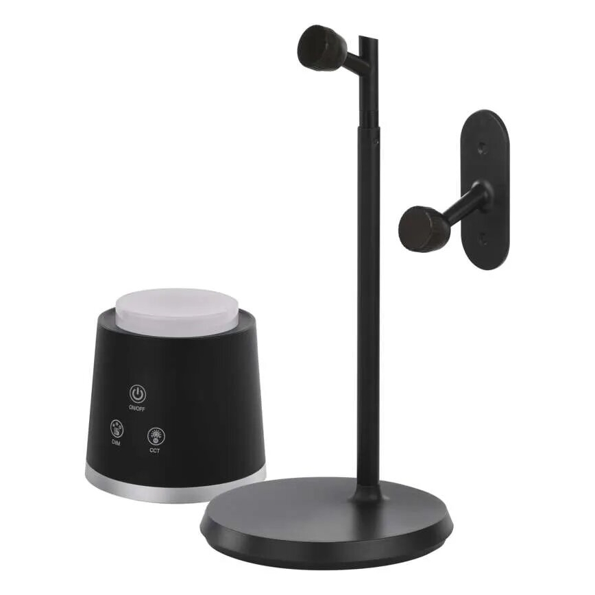 LED bordlampe dæmpbar og genopladelig 4-i-1 LED/6W/3,7V 3000K/4000K/6500K 1500mAh sort