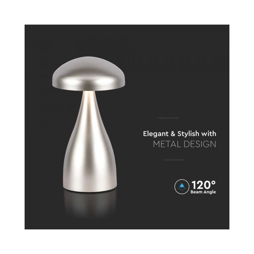 LED Genopladelig bordlampe m. touch-funktion dæmpbar LED/1W/5V 3000-6000K 1800 mAh guldfarvet