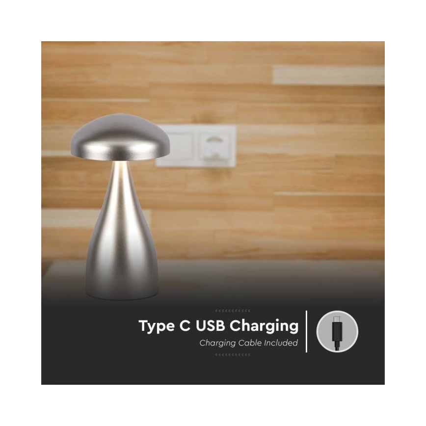 LED Genopladelig bordlampe m. touch-funktion dæmpbar LED/1W/5V 3000-6000K 1800 mAh guldfarvet