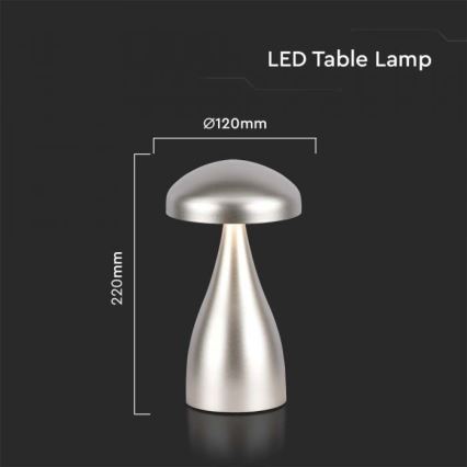 LED Genopladelig bordlampe m. touch-funktion dæmpbar LED/1W/5V 3000-6000K 1800 mAh guldfarvet