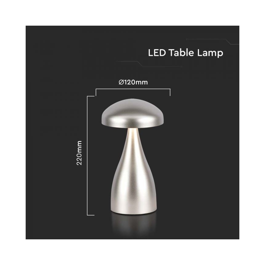 LED Genopladelig bordlampe m. touch-funktion dæmpbar LED/1W/5V 3000-6000K 1800 mAh guldfarvet