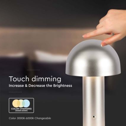 LED Genopladelig bordlampe m. touch-funktion dæmpbar LED/1W/5V 3000-6000K 1800 mAh guldfarvet